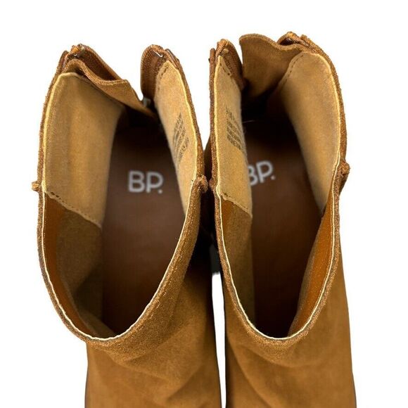 BP. Heath Brown Suede Back Zip Block High Heel Ankle Bootie EUC Womens Size 9.5M - Picture 8 of 12